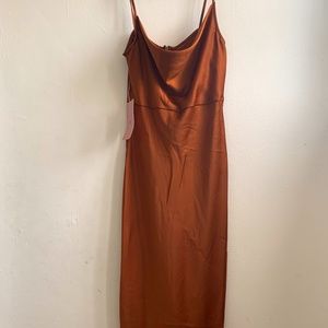 BHLDN Cali Satin Charmeuse Midi Dress